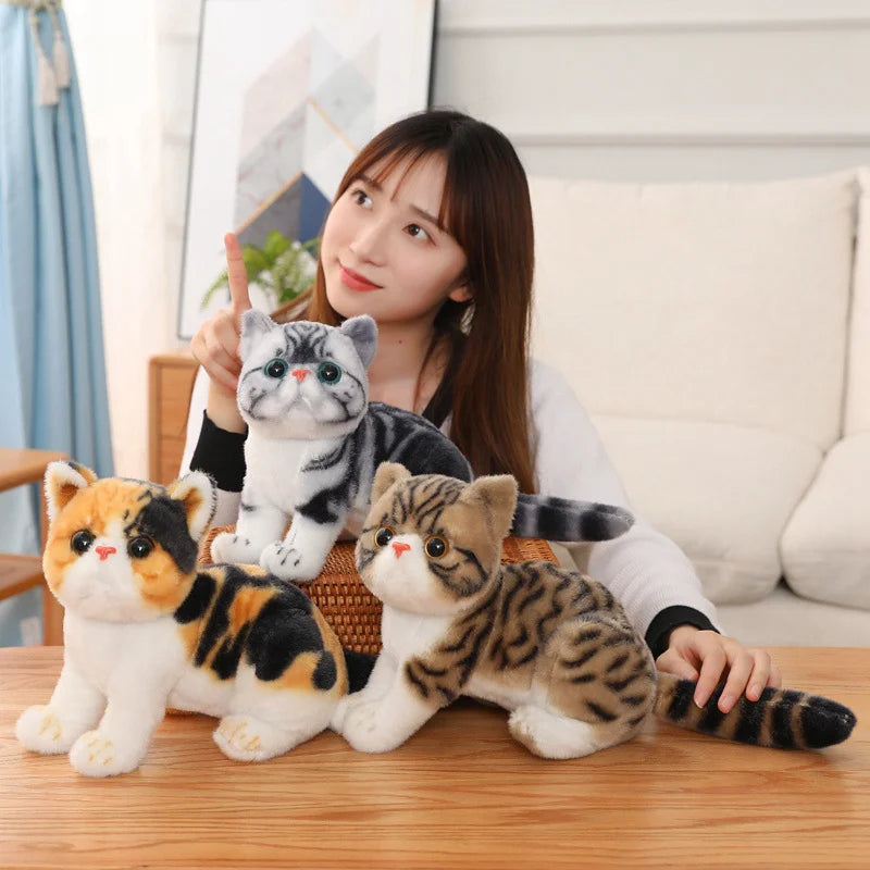26cm Stuffed Lifelike Cats Plush Toy Shorthair Cute Cat Doll Pet Toys
