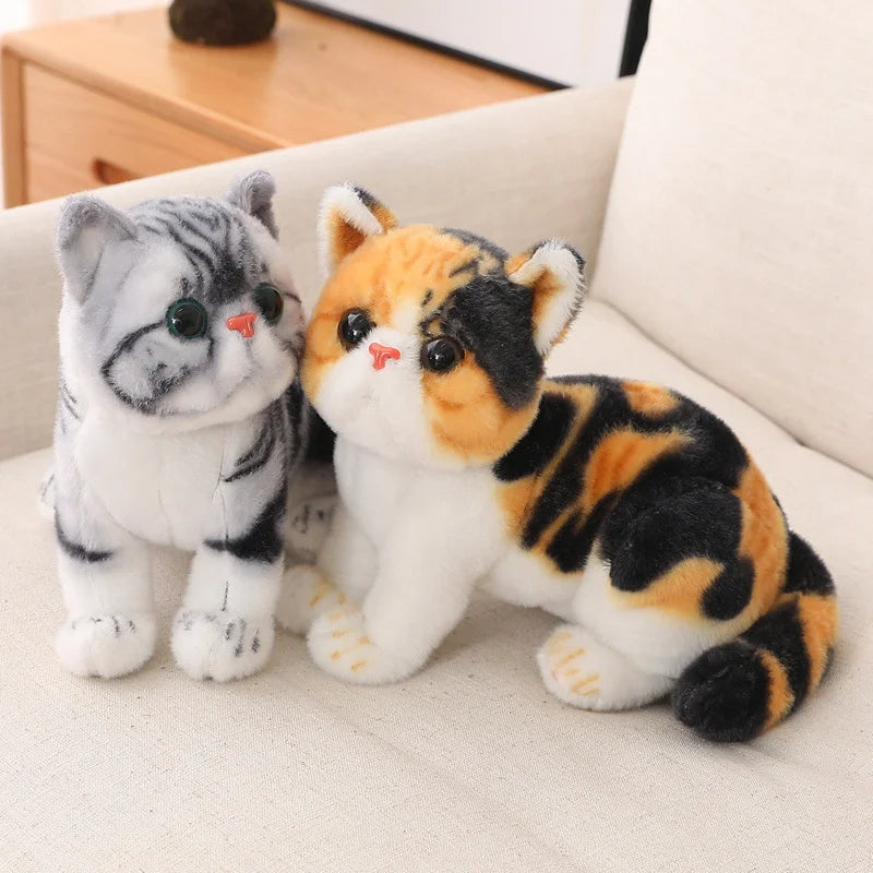 26cm Stuffed Lifelike Cats Plush Toy Shorthair Cute Cat Doll Pet Toys