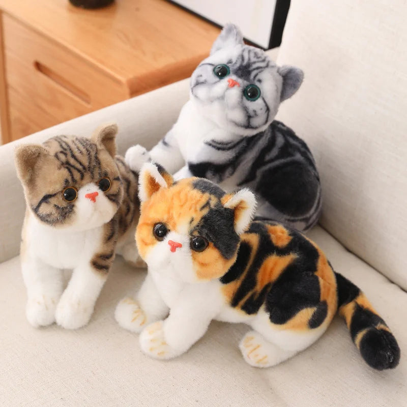 26cm Stuffed Lifelike Cats Plush Toy Shorthair Cute Cat Doll Pet Toys