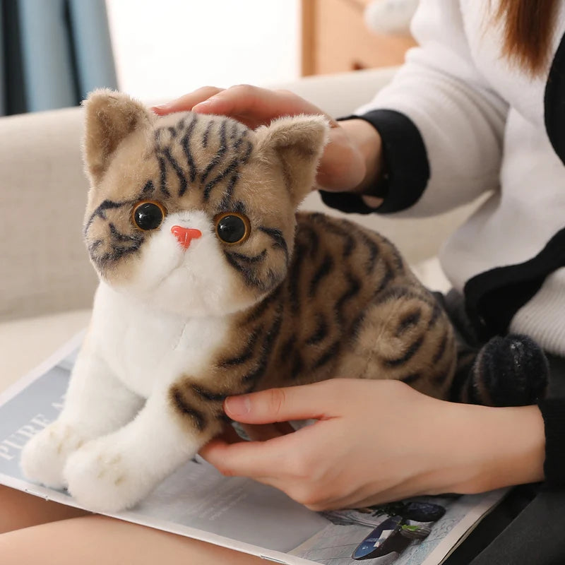 26cm Stuffed Lifelike Cats Plush Toy Shorthair Cute Cat Doll Pet Toys