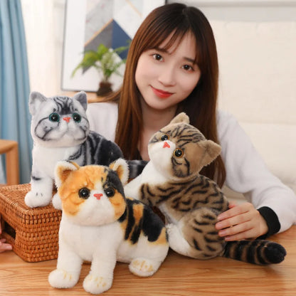 26cm Stuffed Lifelike Cats Plush Toy Shorthair Cute Cat Doll Pet Toys