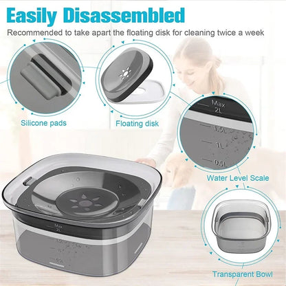 2L Dog Water Bowl - Pet Water Dispenser