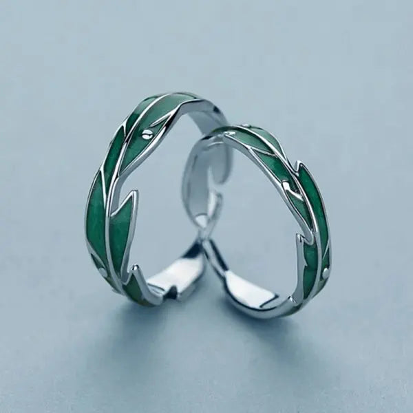 2Pcs Unisex Wedding LoveHeart Ring