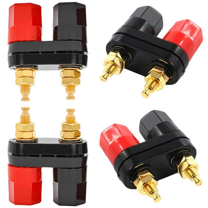 2/4/10Pcs Double Plugs Audio Connector - Speaker Terminals