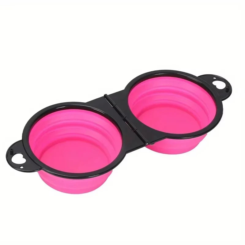2 In 1 Outdoor Silicone Foldable Dog Bowl