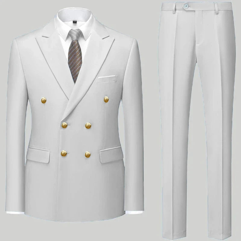 Men Classical Korean Style 2 Pcs Suit Set
