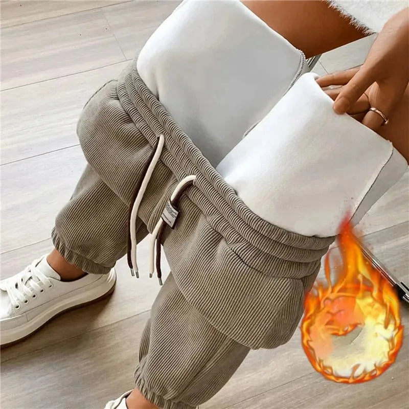 Cozy Plus Size Lamb Fleece Winter Pants