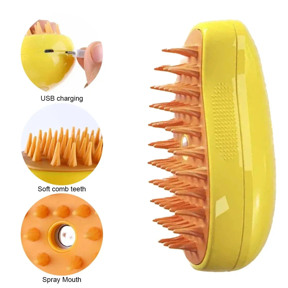 3 in 1 Pet Massage Electric Steam Hair Brush