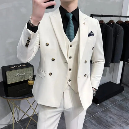 Men's Korean Style 3 Pcs Classical Suit

