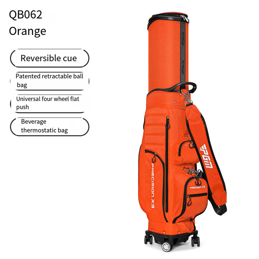 PGM QB062: Universal 4-Wheel Golf Bag with Telescopic Handle
