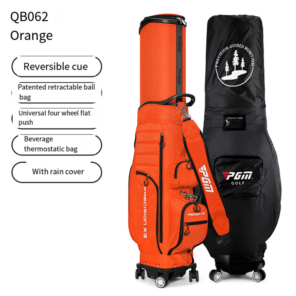PGM QB062: Universal 4-Wheel Golf Bag with Telescopic Handle
