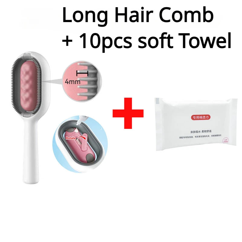 4 in 1 DoubleSided Grooming Cat LongHair Brush