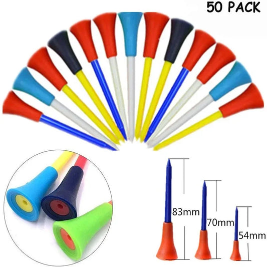 50-Pc Multi-Color Rubber Golf Tees
