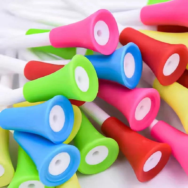 50-Pc Multi-Color Rubber Golf Tees
