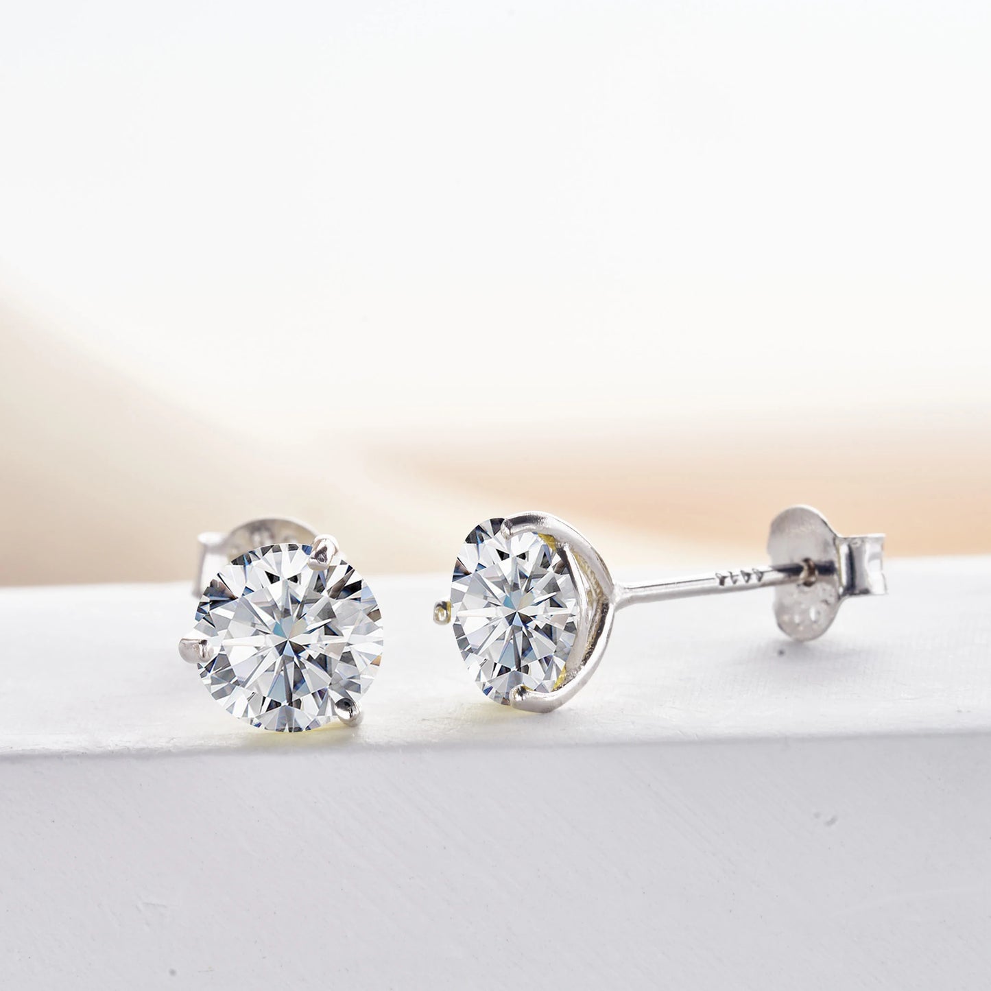925 Sterling Silver Moissanite Stud Earrings