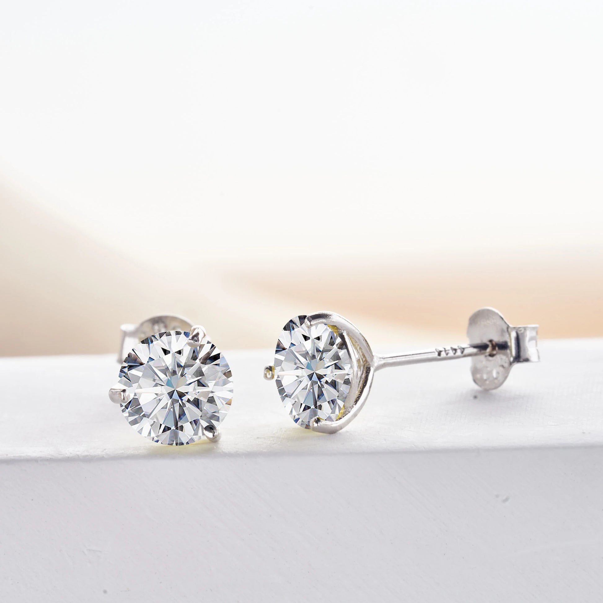 925 Sterling Silver Moissanite Stud Earrings