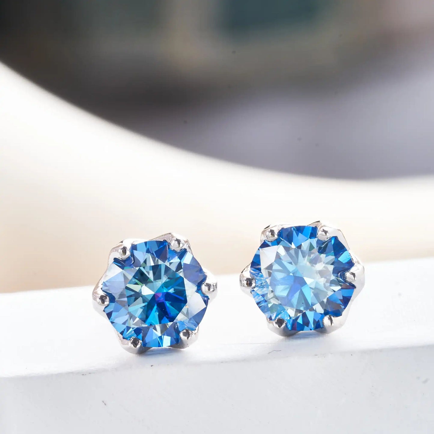 925 Sterling Silver Moissanite Stud Earrings