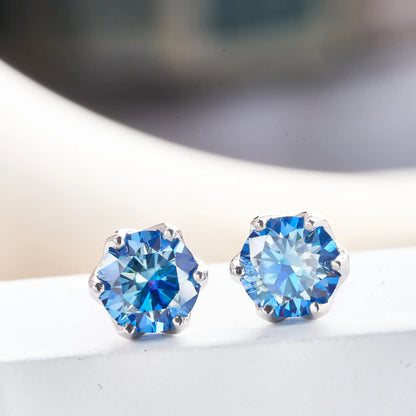 925 Sterling Silver Moissanite Stud Earrings