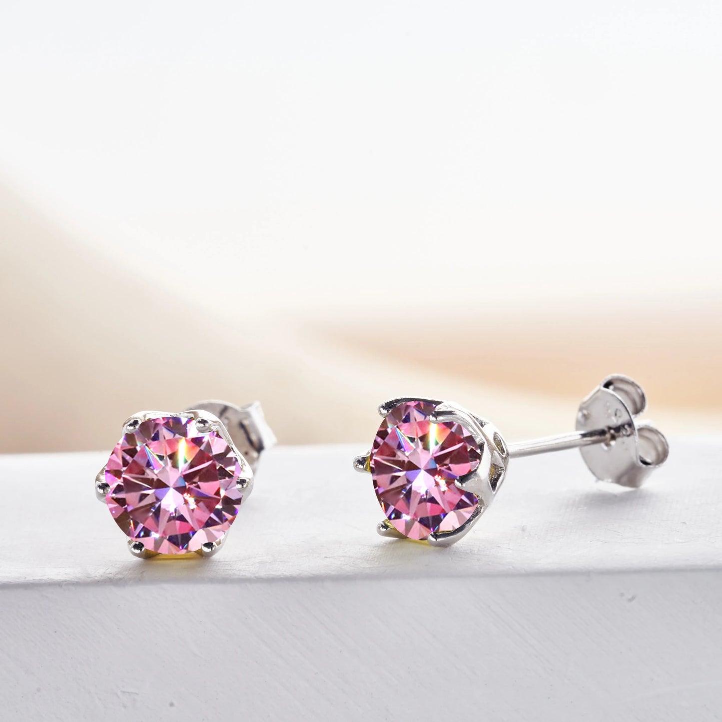 925 Sterling Silver Moissanite Stud Earrings