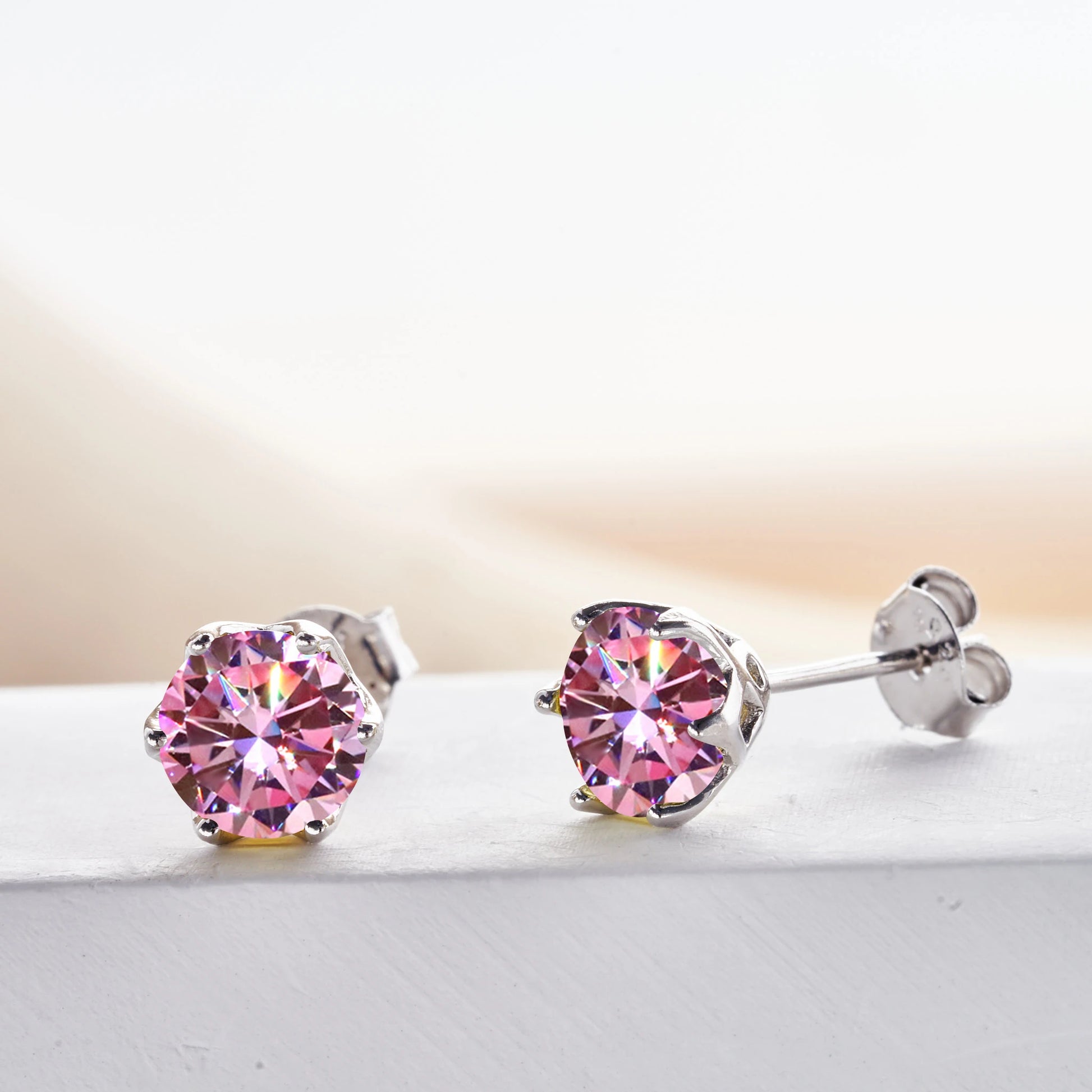 925 Sterling Silver Moissanite Stud Earrings