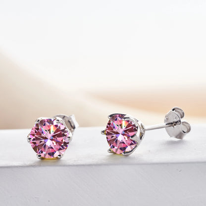 925 Sterling Silver Moissanite Stud Earrings