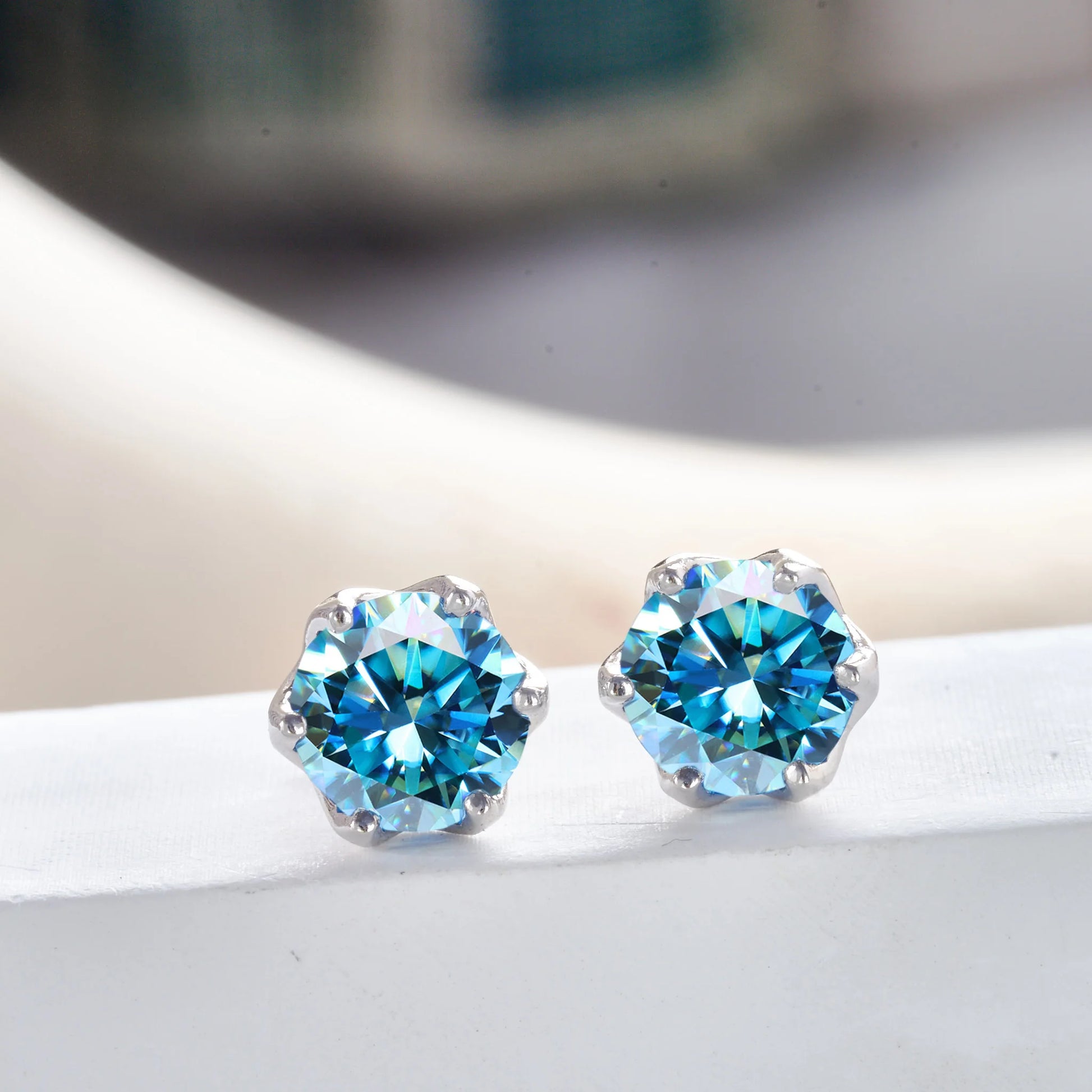 925 Sterling Silver Moissanite Stud Earrings