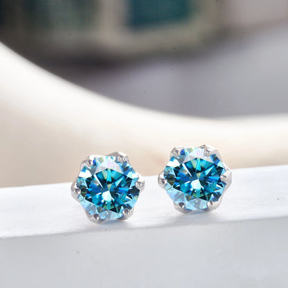 925 Sterling Silver Moissanite Stud Earrings