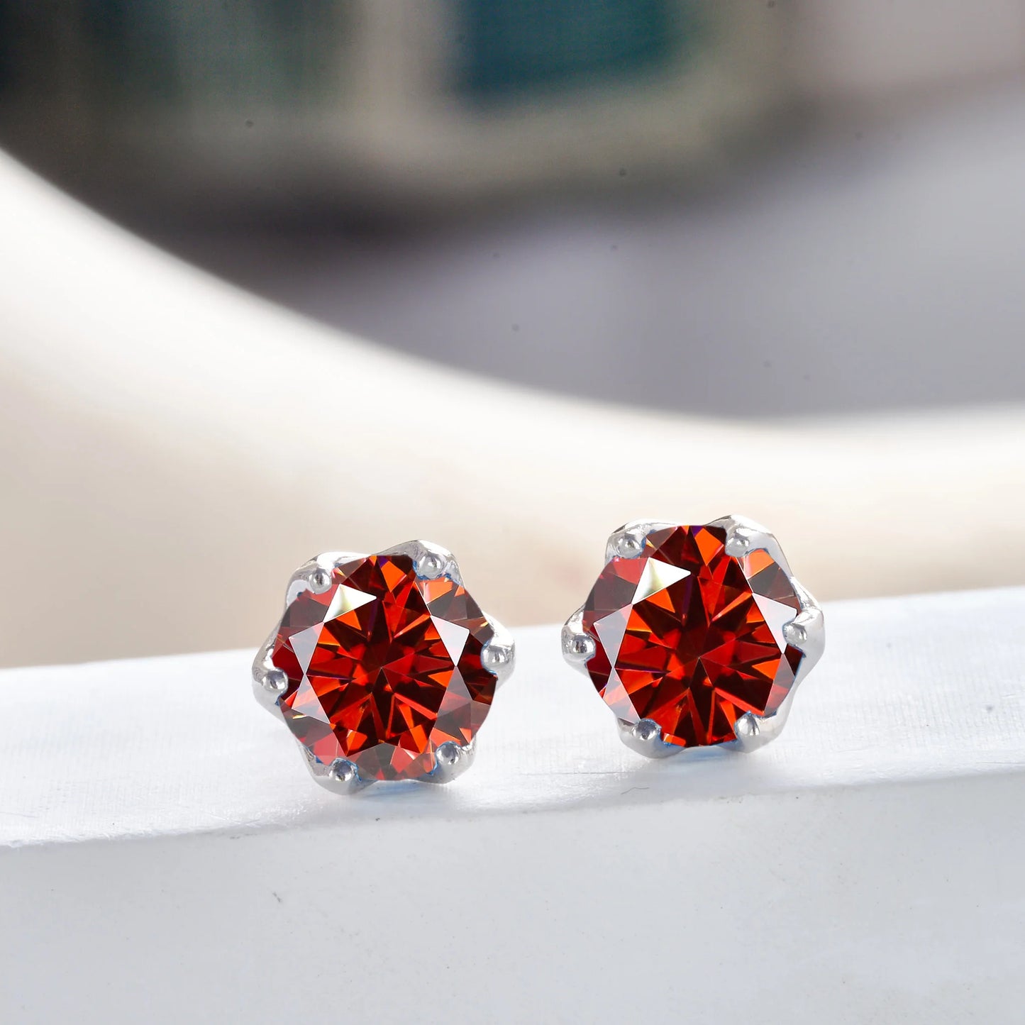 925 Sterling Silver Moissanite Stud Earrings