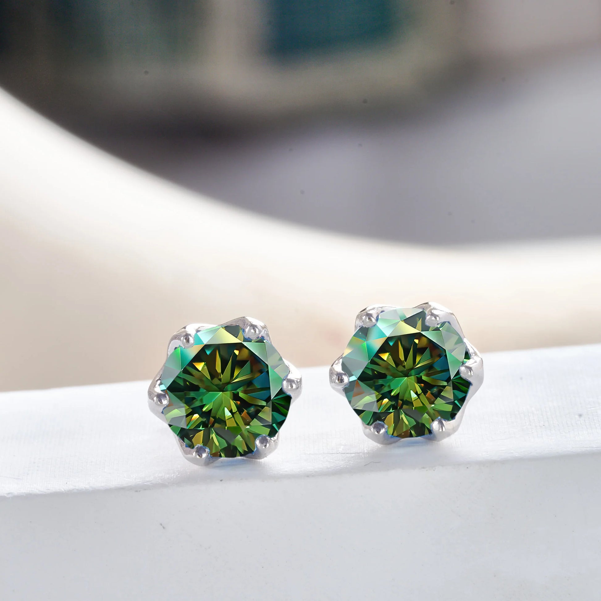 925 Sterling Silver Moissanite Stud Earrings