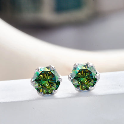 925 Sterling Silver Moissanite Stud Earrings