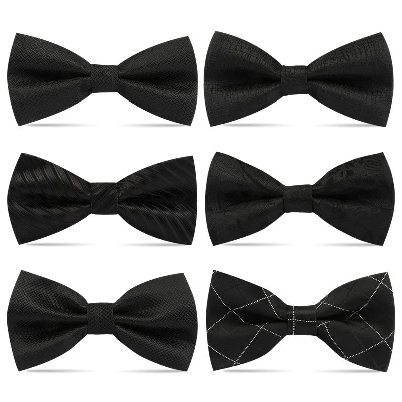 Adjustable Wedding Black Bowtie for Men