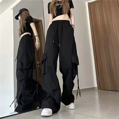 High-Waist Cargo Pants for Women's Streetwear