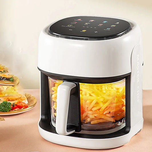 Electric Air Fryer Large Capacity Convection Oven Deep Fryer Without Oil Kitchen 360°Baking Viewable Window Home Appliance
