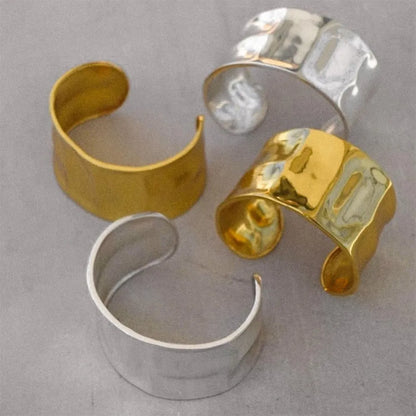 Adjustable Gold-Plated Cuff Bracelets for Women