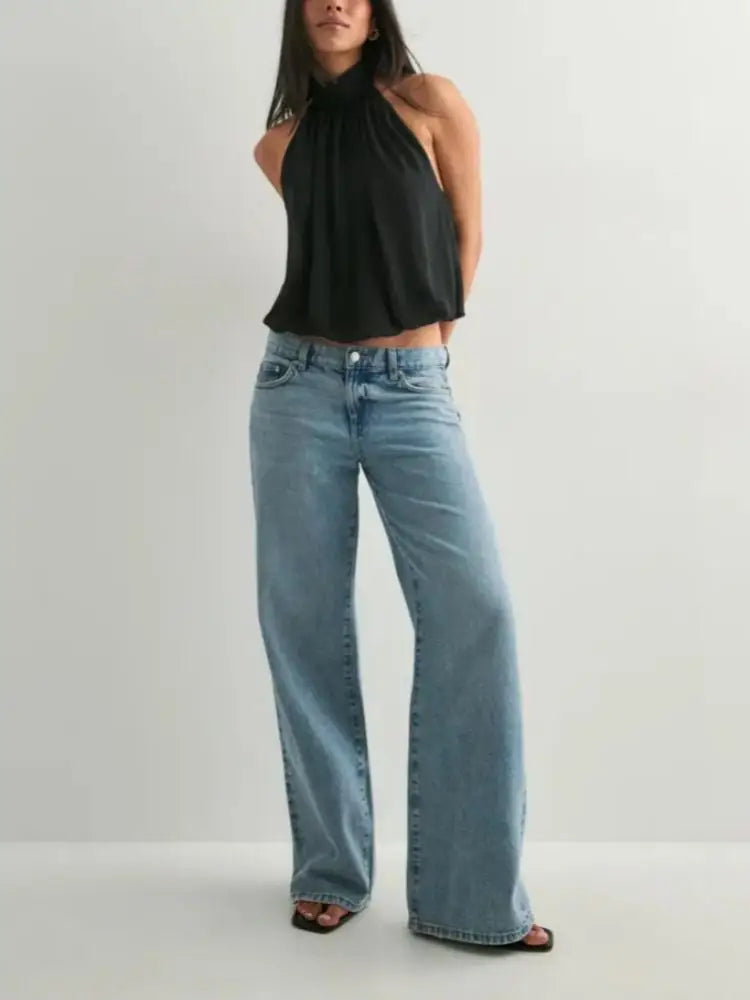 Chinesische Damen-Crop-Tops mit Knopfleiste, schulterfrei, Neckholder