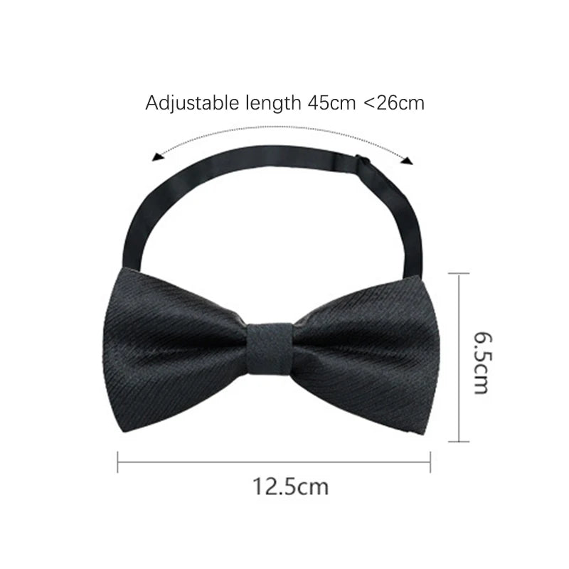 Adjustable Wedding Black Bowtie for Men