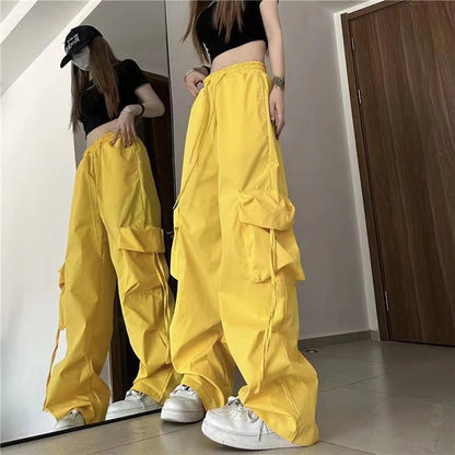 High-Waist Cargo Pants for Women's Streetwear