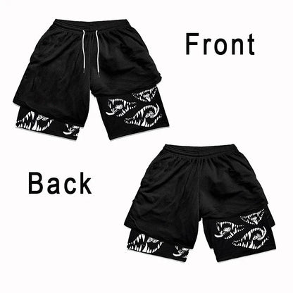 Berserk Print 2-in-1 Gym Shorts for Men