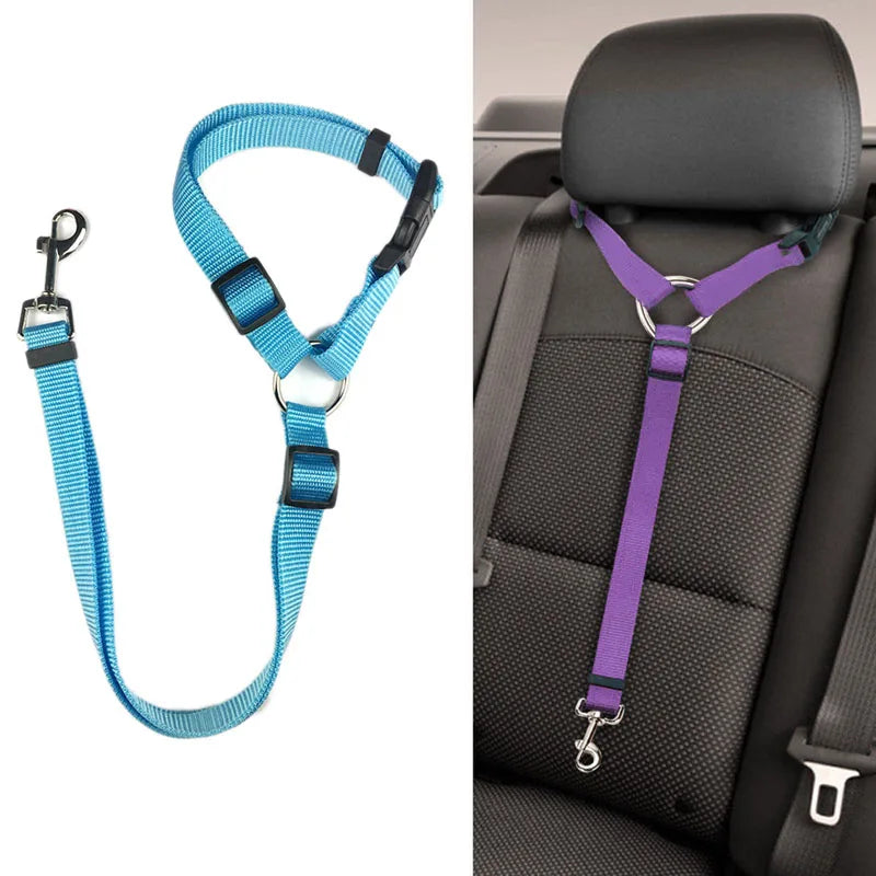 Adjustable 2-in-1 Safety Seat Belt Car Dog Harness
