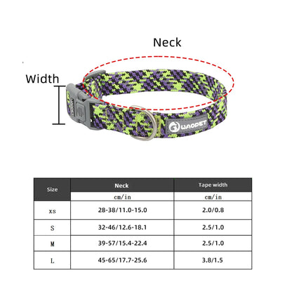 Adjustable Choker Ring Colorful Reflective Dog Collar
