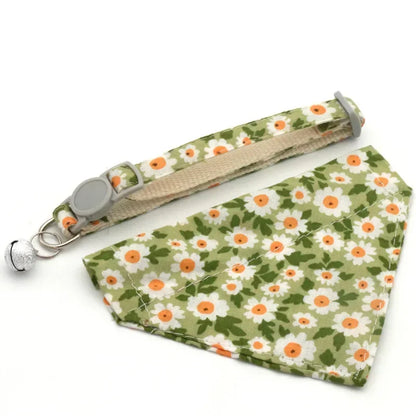 Adjustable Daisy NeckScarf Small Dog Collar