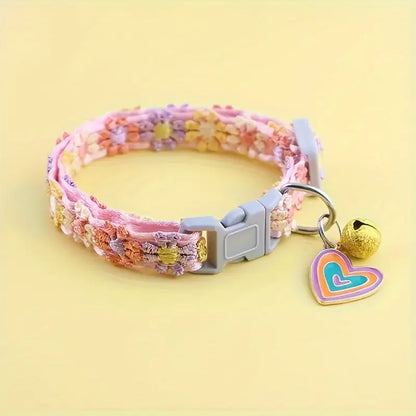 Adjustable Floral Pendant Designer Cat Collar