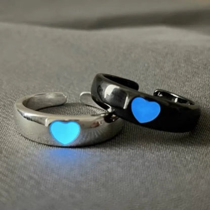 Adjustable Heart Shape Luminous Glow Ring