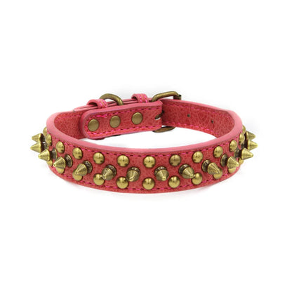 Adjustable Leather Rivet No Bite Dog Collar