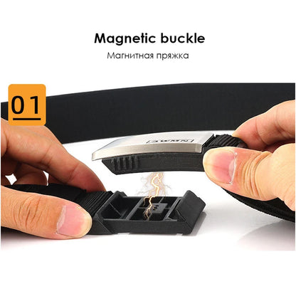 Adjustable Metal Magnetic Buckle Belt for Men