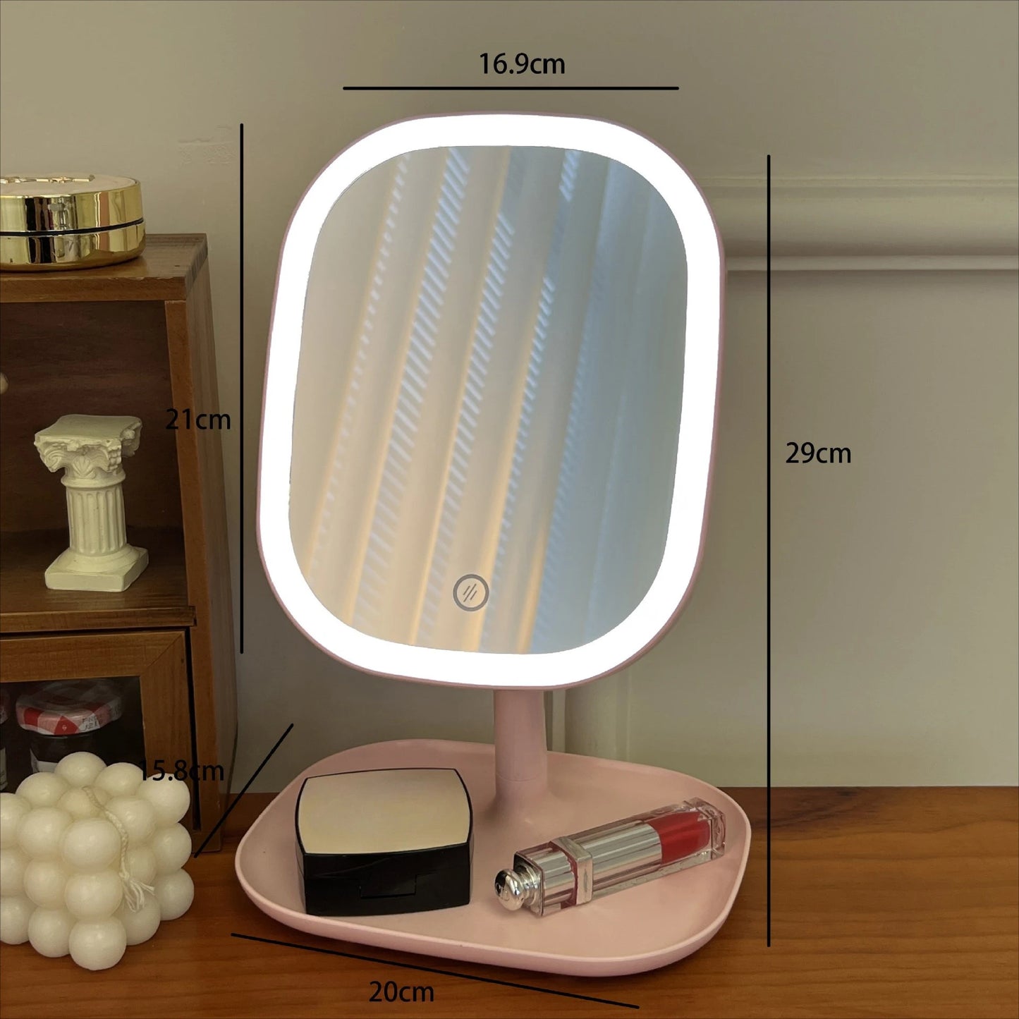 Adjustable One Touch Lighted LED Makeup Mirror