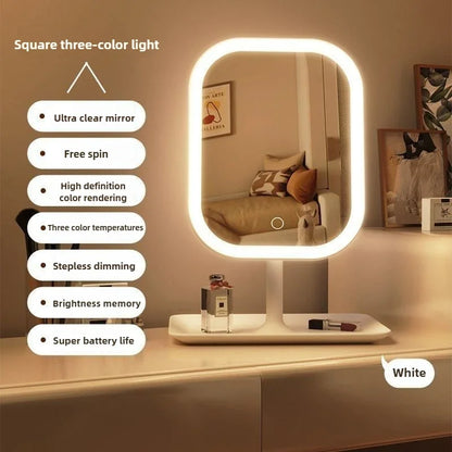 Adjustable Rotating LED Tabletop Vanity Mirror