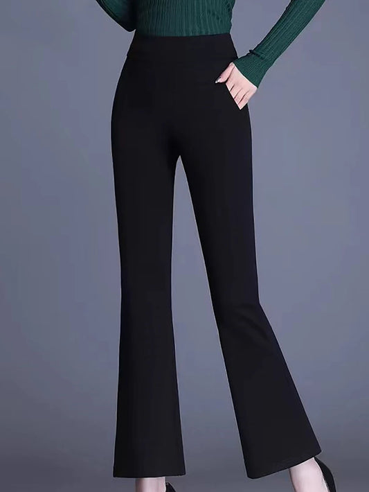 Women's High Waisted  Flared Slim Elastic Casual Pants