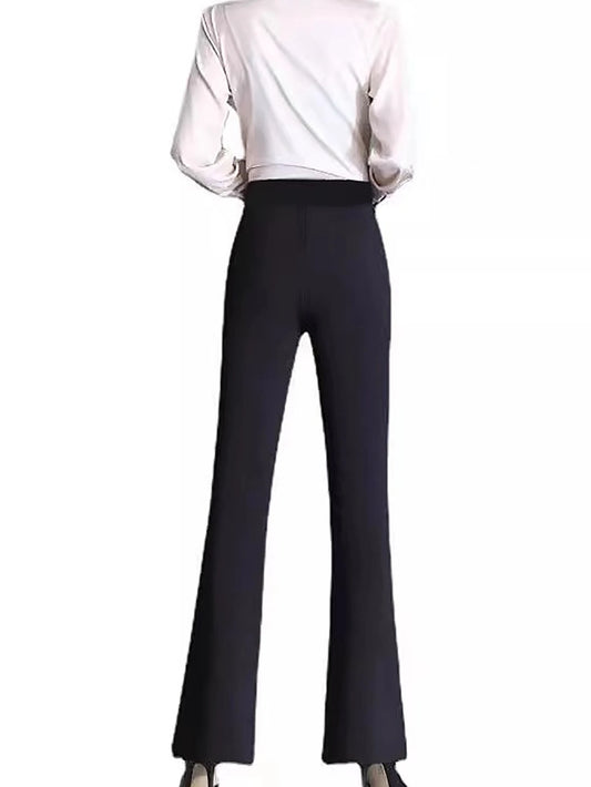 Women's High Waisted  Flared Slim Elastic Casual Pants
