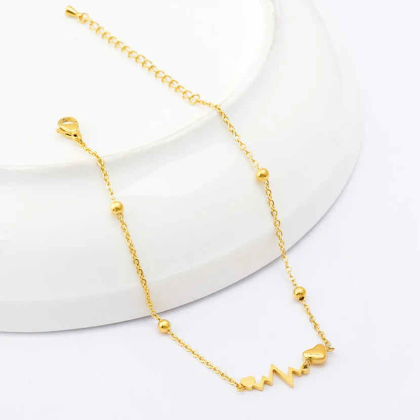 Stainless Steel Love Heart  Anklet Jewelry